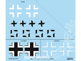 Eduard Decalques avion D48036 Insignes nationaux Focke-Wulf Fw 190A-8/R2 1/48