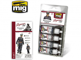 MIG peinture Figurines 7024 Set Equipage Panzer WWII 4 x 17ml