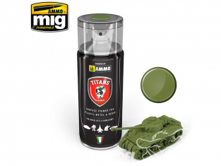 MIG peinture bombe TTH108 Apprêt vert militaire Mat Plastique métal Résine - Military Green Matt Primer 400ml