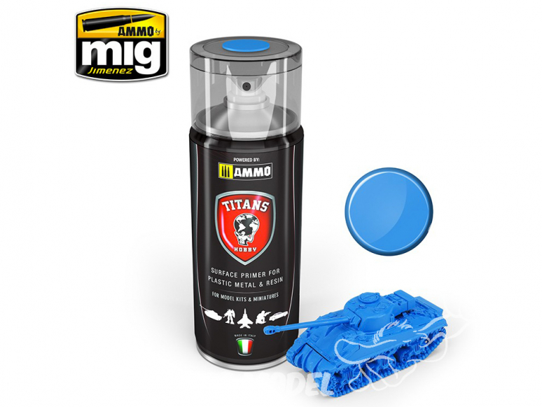 MIG peinture bombe TTH103 Apprêt Bleu Espace Plastique métal Résine - Space Blue Matt Primer 400ml