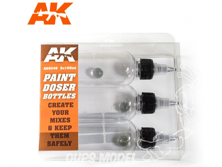 AK interactive outillage ak9048 Pots de peinture doseurs 3 x 100ml