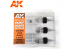 AK interactive outillage ak9048 Pots de peinture doseurs 3 x 100ml