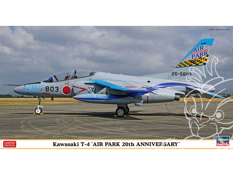 Hasegawa maquette avion 07477 Kawasaki T-4 «20e anniversaire du parc aérien» 1/48