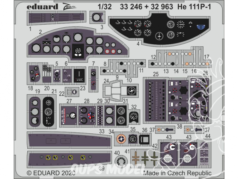 Eduard photodécoupe avion 32963 Amélioration Heinkel He 111P-1 Revell 1/32