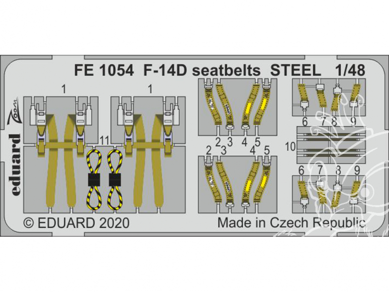 EDUARD photodecoupe avion FE1054 Harnais métal F-14D AMK 1/48