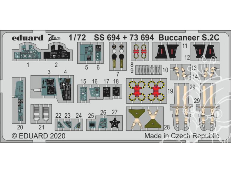 Eduard photodecoupe avion 73694 Amélioration Buccaneer S.2C Airfix 1/72
