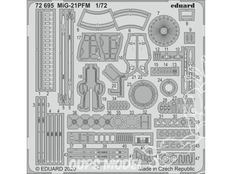 Eduard photodecoupe avion 72695 Amélioration MiG-21PFM Eduard 1/72