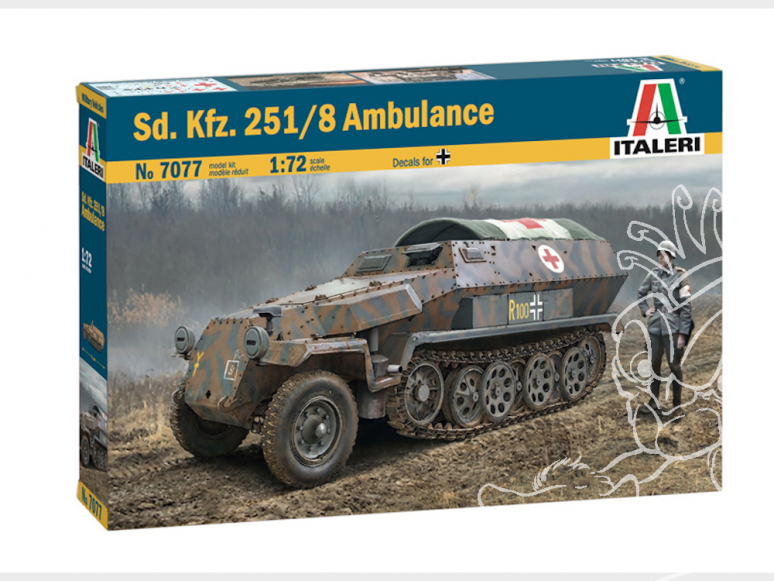 Italeri maquette militaire 7077 Sd.Kfz. 251/8 AMBULANCE 1/72