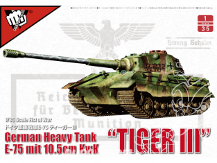 Modelcollect maquette militaire 35013 Tiger III Char lourd allemand E-75 WWII avec canon de 105mm 1/35