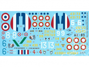 Berna decals BD48-110 avions Bell P39 et Curtiss P40 Français 1/32