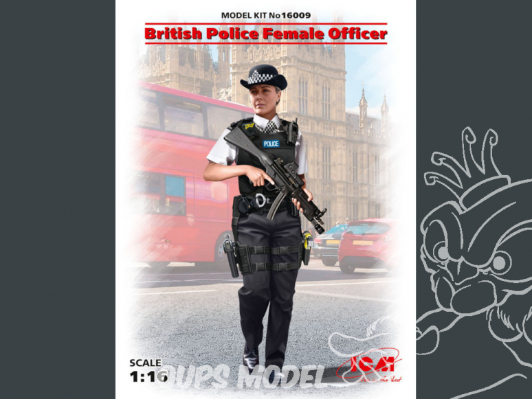 Icm maquette figurine 16109 Femme Officier de police britannique (100% nouveaux moules) 1/16