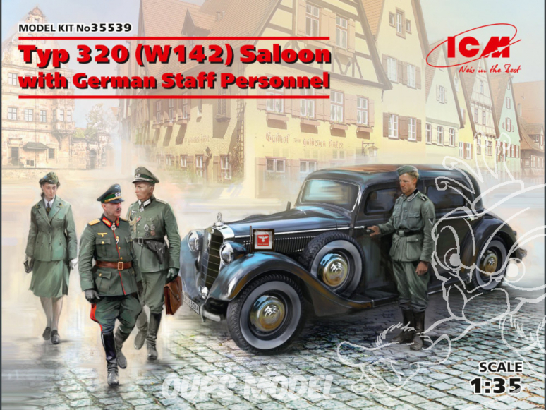 Icm maquette figurines 35539 Mercedes Type 320 (W142) Berline avec personnel allemand WWII 1/35