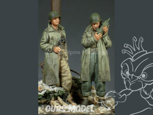 Alpine figurine 35095 Ensemble d'officiers de l'armée américaine WW2 (2 figurines) n°1 et n°2 1/35