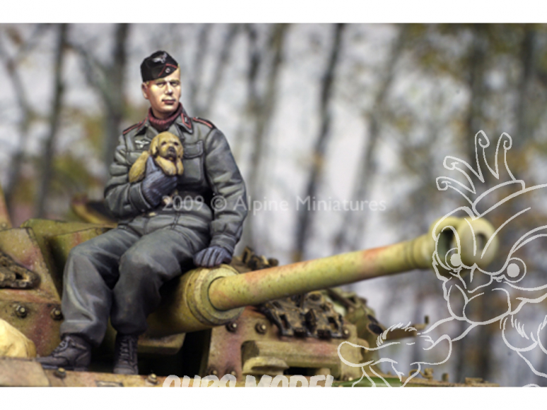 Alpine figurine 35088 équipier de Panzer allemand avec chiot 1/35