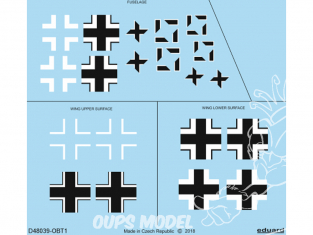 Eduard Decalques avion D48039 Insignes nationaux Focke-Wulf Fw 190A-5 1/48