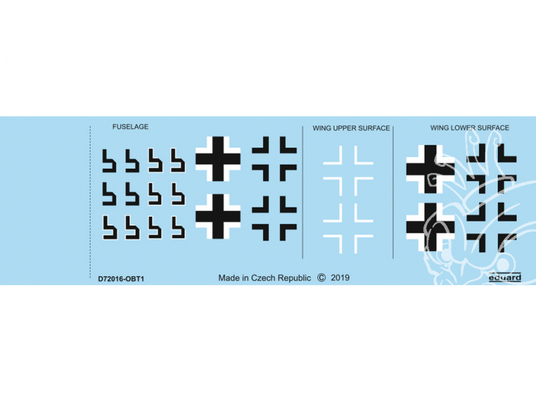 Eduard Decalques avion D72016 Insignes nationaux Focke-Wulf Fw 190A-8 1/72