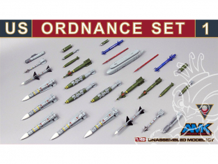 AMK maquette avion 88E01 Set Armement US 1 - US Ordonance Set 1 1/48