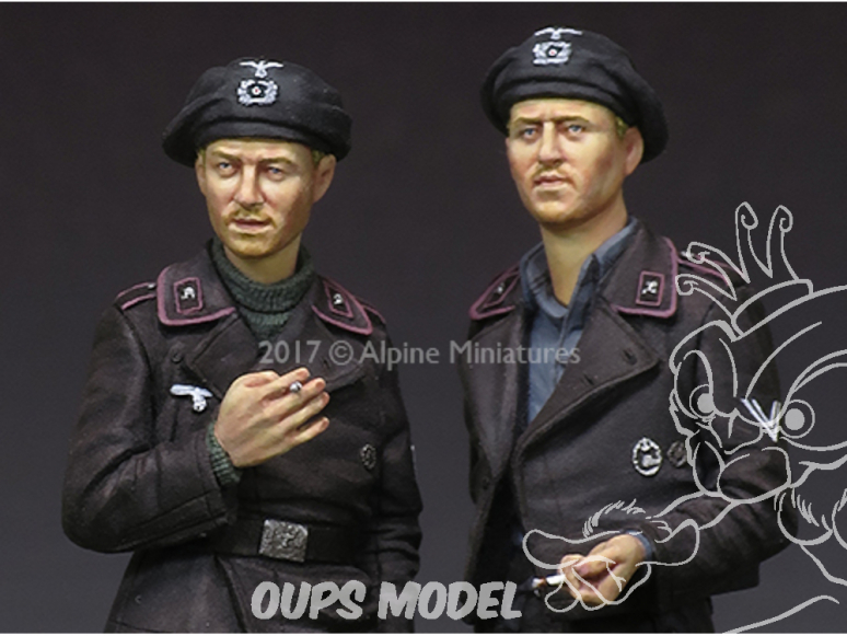 Alpine figurine 35228 Set ensemble d'Equipier de Panzer allemand n°1 et n°2 (2 figurines) 1/35