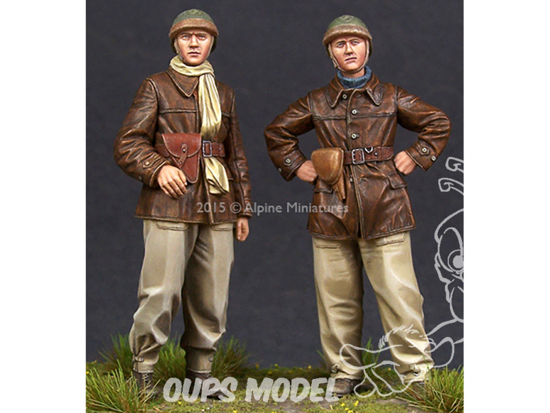 Alpine figurine 35198 Set ensemble kit Ensemble d'équipage de char français WW2 (2 figurines) 1/35