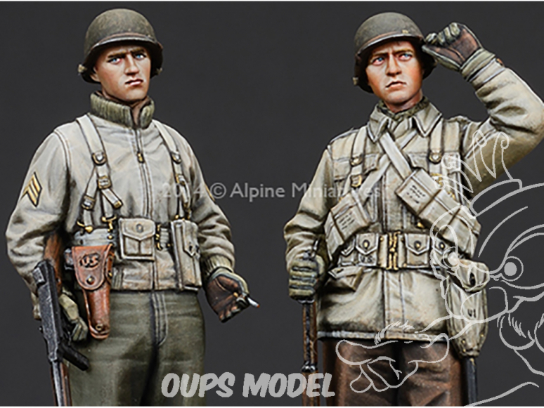 Alpine figurine 35186 Set Ensemble d'infanterie US WW2 ( 2 figurines) 1/35