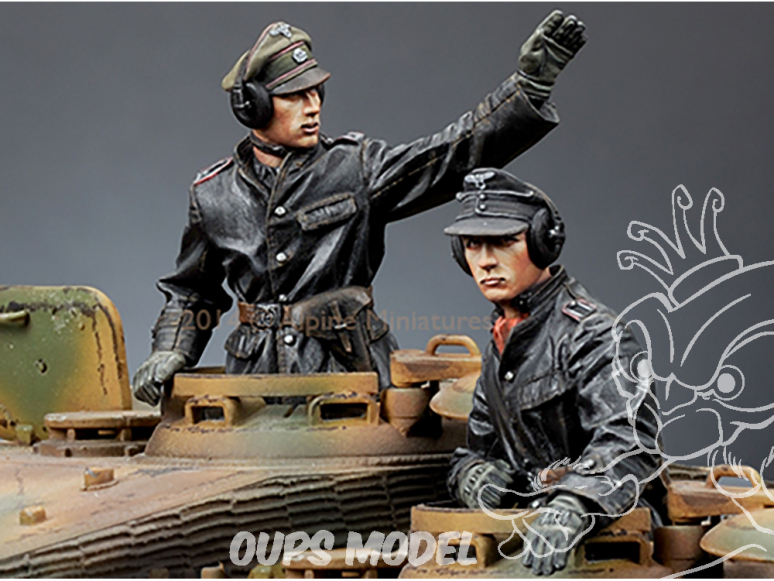 Alpine figurine 35174 Set ensemble SS Commandant de Panzer n°1 et n°2 (2 figurines) 1/35