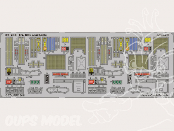 EDUARD photodecoupe 32733 Harnais EA-18G 1/32