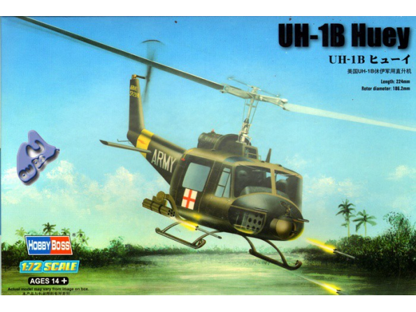 Hobby Boss maquette avion 87228 UH-1B HUEY 1/72