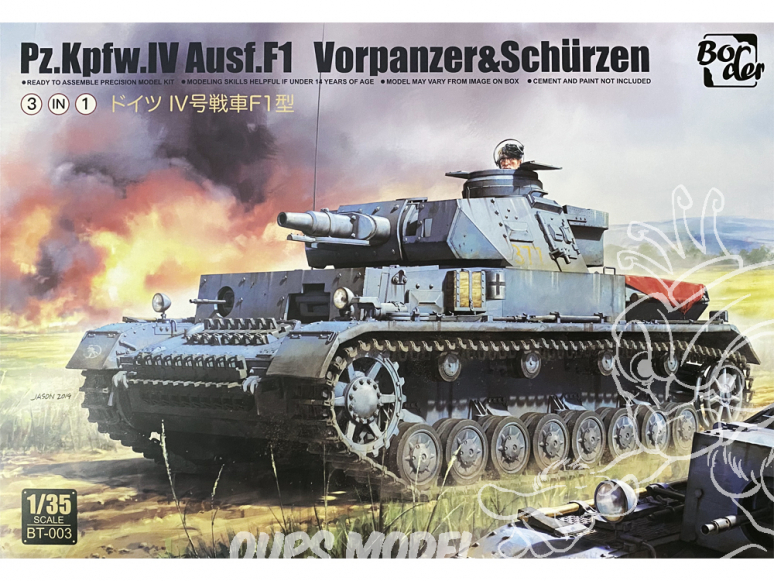 Border model maquette militaire BT-003 Pz.Kpfw.IV Ausf.F1 Vorpanzer & Schürzen 3en1 1/35