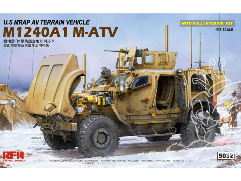 Rye Field Model maquette militaire 5032 M1240A1 M-ATV U.S. MRAP Full Intérieur 1/35