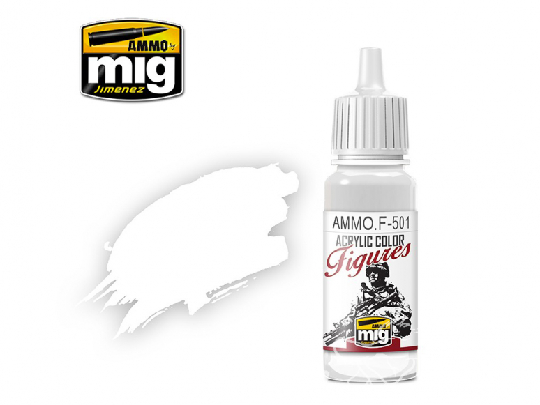 MIG peinture figurine F-501 Blanc pour figurines 17ml