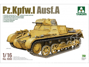 Takom maquette militaire 1008 Pz.Kpfw.I Ausf.A 1/16
