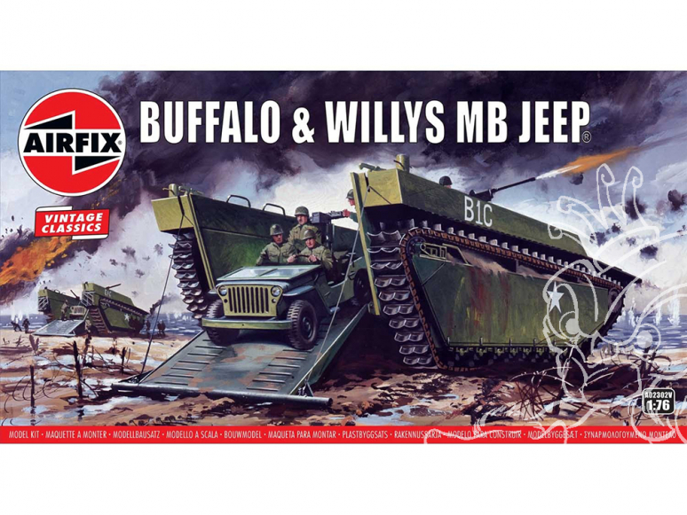 Airfix maquette militaire A02302V Buffalo et Willys MB Jeep 1/76