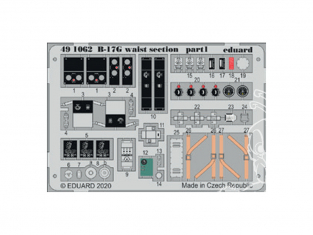EDUARD photodecoupe avion 491062 Waist section B-17G Hk Models 1/48