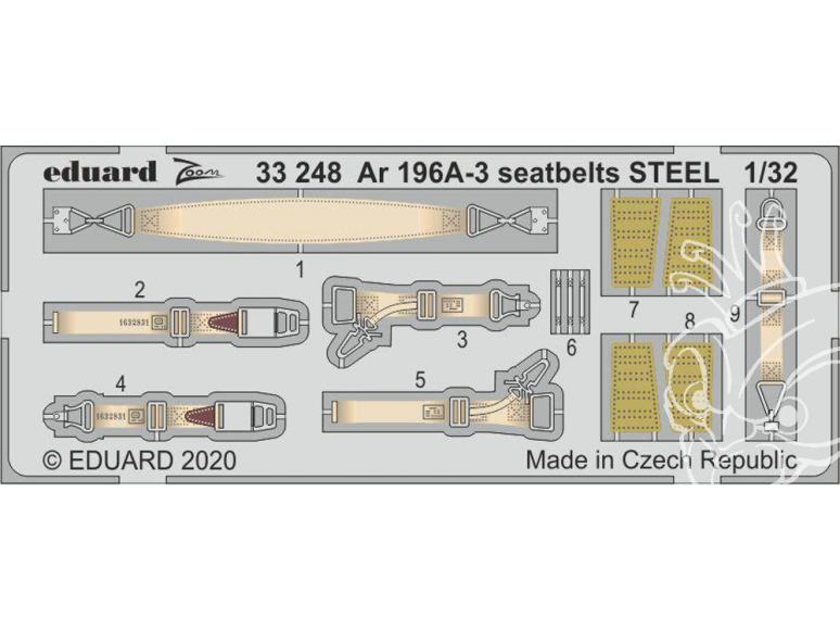 Eduard photodécoupe avion 33248 Harnais métal Arado Ar 196A-3 Revell 1/32
