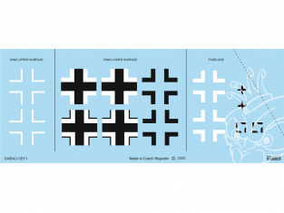 Eduard Decalques avion D48042 Insignes nationaux Messerschmitt Bf 109G-10 Erla 1/48