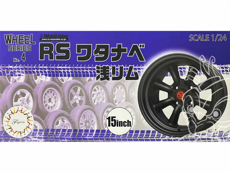 Fujimi maquette voiture 193458 Jantes RS Watanabe 15" et pneus 1/24