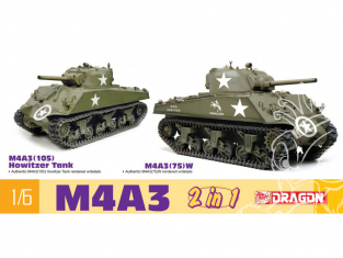 Dragon maquette militaire 75055 M4A3 105mm Howitzer Tank / M4A3(75)W (2 in 1) 1/6