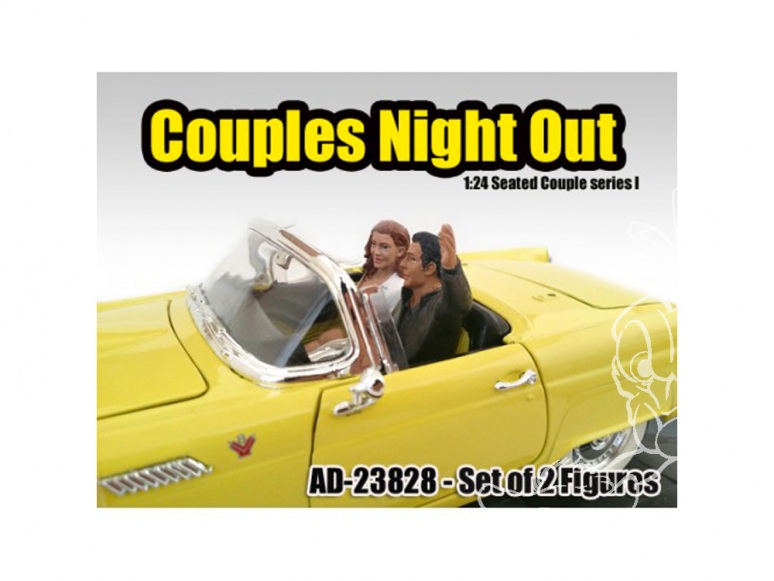 American Diorama figurine AD-23828 Couple Assis I - Set de 2 Demi-figurines 1/24