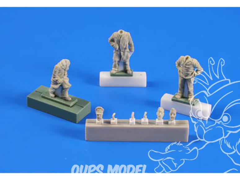 Cmk figurine F72249 U-boot U-IX Équipage revenant de mission II (3 fig) pour kit Revell 1/72