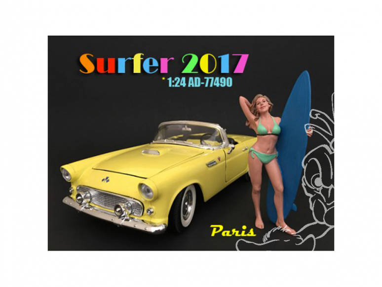 American Diorama figurine AD-77490 Surfer - Paris 1/24