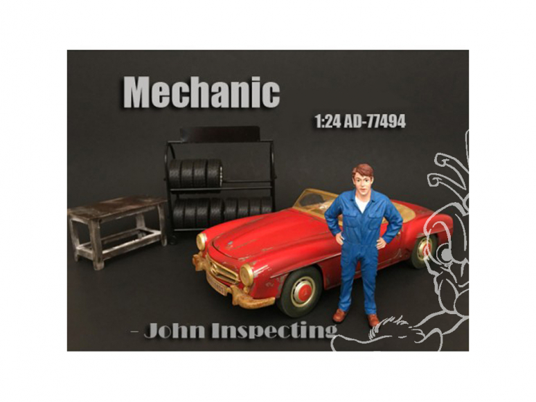 American Diorama figurine AD-77494 Mécanicien - John Inspecte 1/24