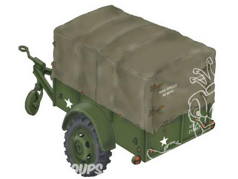 Planet Maquettes Militaire mv088 Remorque américaine «Ben Hur» de la Seconde Guerre mondiale full resine kit 1/72