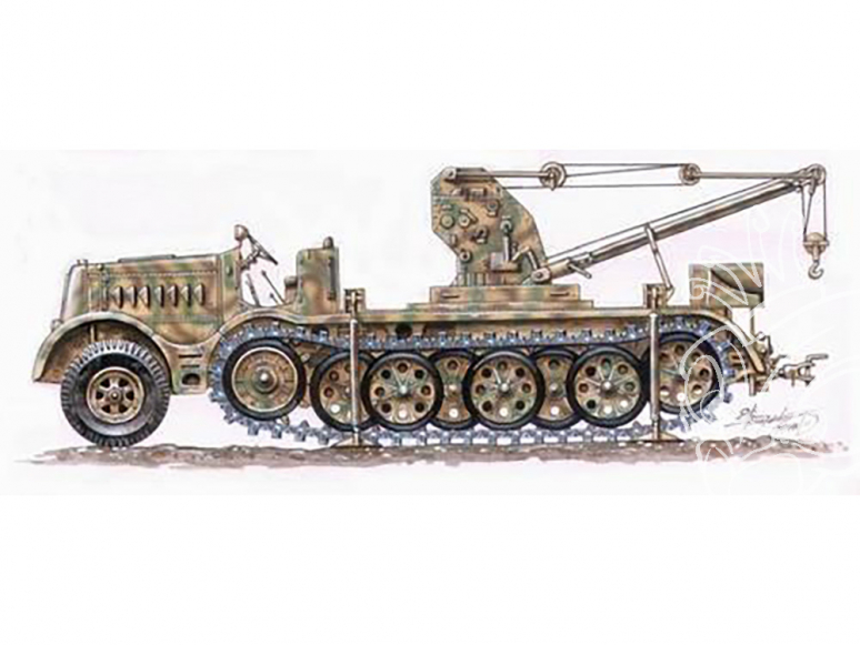 Planet Maquettes Militaire mv035 FAMO 18 tonnes avec grue Bilstein 6 tonnes full resine kit 1/72