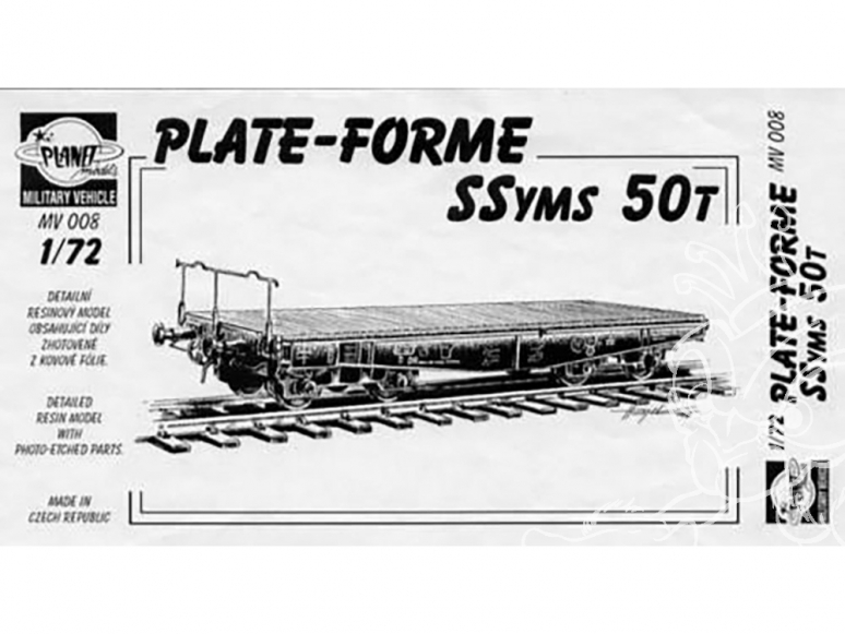 Planet Maquettes Militaire mv008 Platform wagon SSyms 50 ton full resine kit 1/72