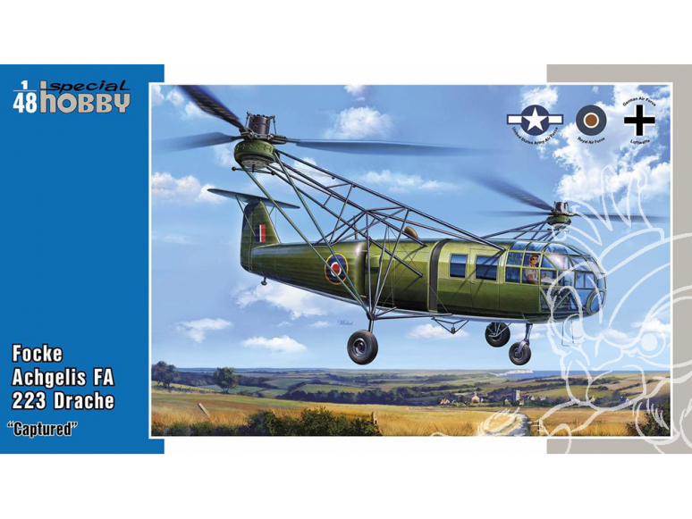 Special Hobby maquette avion 48201 Focke Achgelis FA 223 Drache Capturé 1/48