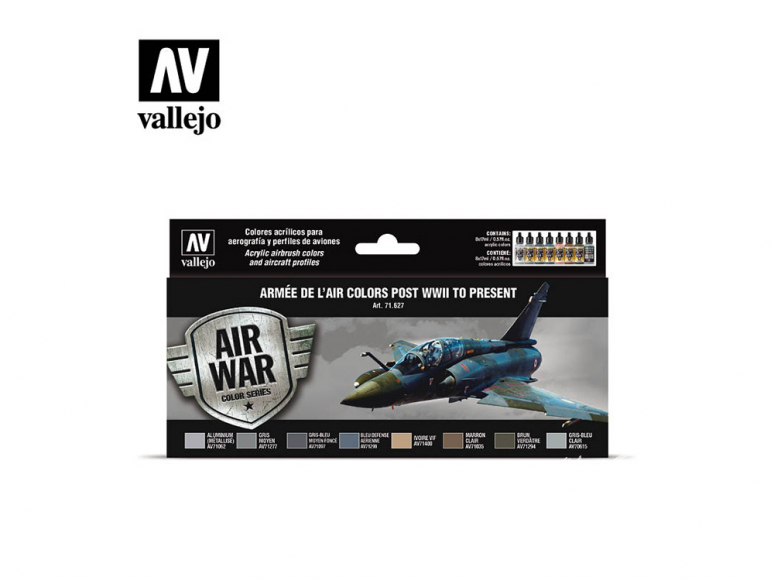 Vallejo Set Air War series 71627 Armée de l’Air colors post WWII to present 8x17ml