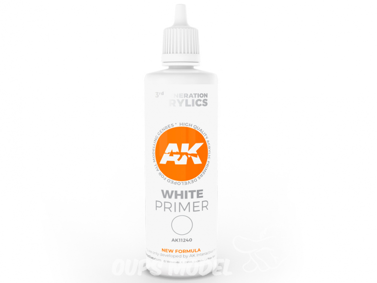 Ak interactive peinture acrylique 3G AK11240 Apprêt blanc - White Primer 100ml