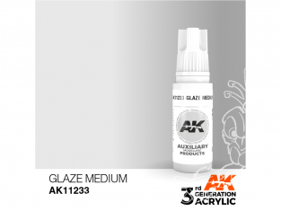 Ak interactive peinture acrylique 3G AK11233 Medium Glacis - Glaze medium 17ml