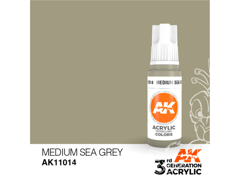 Ak interactive peinture acrylique 3G AK11014 Gris mer moyen 17ml