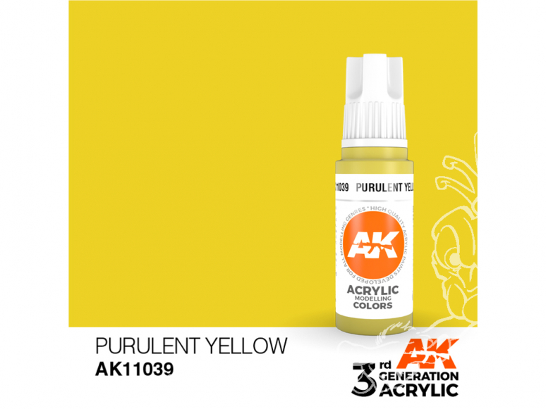 Ak interactive peinture acrylique 3G AK11039 Jaune purulent 17ml